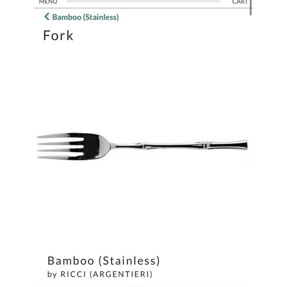 Ricci Argentieri Bamboo Stainless Steel Fork Set Of 2 - Picture 2 of 6